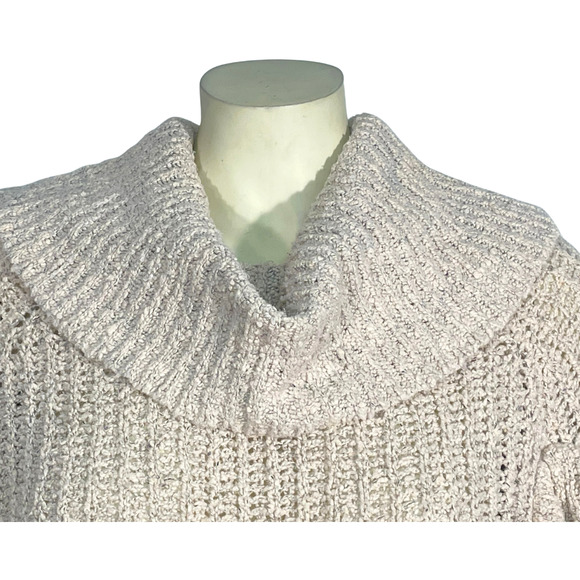 3-FOR-$30 Express Sz S Chunky Knit Pullover Sweater Cowl Neck Ruffle Accent Pink - Picture 4 of 10